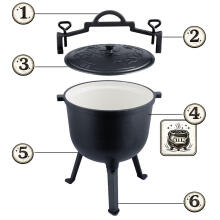Enamelled cast iron pot 11l for bonfire grill BD-481 348110
