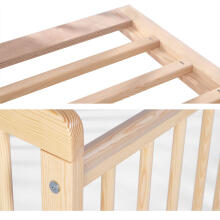 La Bebe™ Kids Wood Cot Sosna Art.279425 Natural  Детская деревянная кроватка с ящиком120x60см