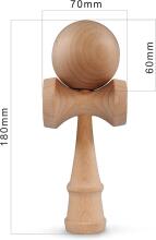 Ganzoo Kendama dižskābarža koksne, oriģināls japāņu tradicionālais koka sporta aprīkojums ar bumbiņu, auklu un ķeršanas plāksni prasmju/līdzsvara uzlabošanai, dāvanas ideja (zila/melna)