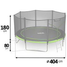 13ft/404cm Dārza Trampolīns ar Ārējo Tīklu un Kāpņu Neo-Sport