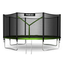 14ft/435cm Садовый Трамплин с Внешней Сеткой и Лестницей Neo-Sport