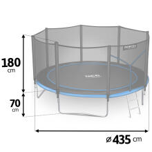 14ft/435cm Garden Trampoline with External Net and Ladder Neo-Sport