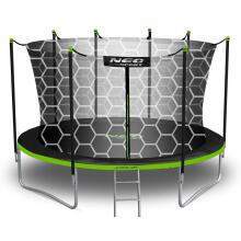 14ft/435cm Dārza Trampolīns ar Iekšējo Tīklu un Kāpņu Neo-Sport