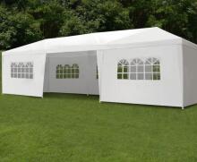 Dārza komerciālais paviljons, 3x9 m, 8 sienas, balts, MultiGarden