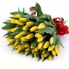 Fresh La Petit Fluer Art. LPT-TY9 Fresh Yellow Tulips Bouquet – 9 pcs (delivery next day to Pērnavas 5)