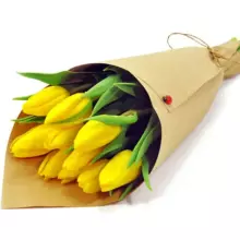 Fresh La Petit Fluer Art. LPT-TY9 Fresh Yellow Tulips Bouquet – 9 pcs (delivery next day to Pērnavas 5)