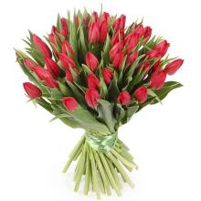 Fresh La Petit Fluer Art. LPT-TR51 Fresh Red Tulips Bouquet – 21 pcs (delivery next day to Pērnavas 5) with Bear 100cm