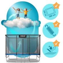 Rectangular Trampoline 12x8ft/366x244cm with External Net and Ladder Neo-Sport