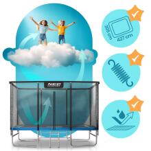 Прямоугольный батут 14x10ft/427x305cm с внешней сеткой и лестницей Neo-Sport