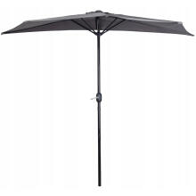 Garden umbrella, half-wall umbrella for terrace, 2.7 m, gray, MultiGarden