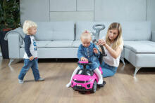 Ride-on car with handle - 614R - rubber wheels - PINK