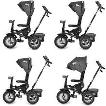 Bebe Basic Schumacher Kid  Air Trike Art.281267  Grey Bērnu  trīsritenis ar rokturi , jumtiņu un piepūšamajiem riteņiem