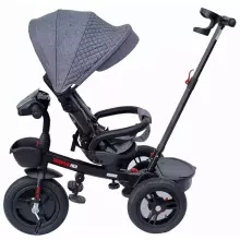 Bebe Basic Schumacher Kid  Air Trike Art.281267  Grey Bērnu  trīsritenis ar rokturi , jumtiņu un piepūšamajiem riteņiem