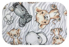 Diaper - 24953 - FLANNEL PRINT - EGA - SAFARI - SZARY- size 70x80 cm