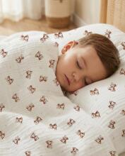 MY TREE Muslin Bedding C-2 135x100,60x40 Vintage Teddy CM1