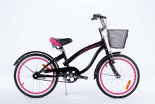 Velosipēds - XXIII - TOMABIKE 18" - CRUISER - MELNS / ROZĀ