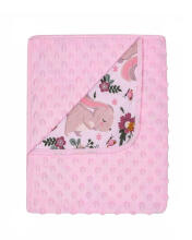 Blanket - 625 - MINKY/COTTON- size 80x90 - PINK
