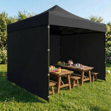 Garden event pavilion automatic pop-up tent, 3x3 m, black, MultiGarden