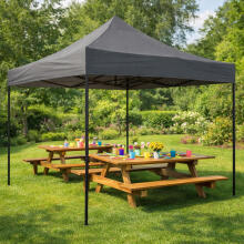 Automatic pop-up garden event pavilion canopy tent, 3x3 m, grey, MultiGarden
