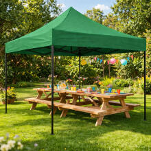 Automatic pop-up garden event pavilion canopy tent, 3x3 m, green, MultiGarden