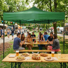 Automatic pop-up garden event pavilion canopy tent, 3x3 m, green, MultiGarden