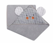 Peldēšanas pārklājs - 322 - TERRY - SOFT/CORAL - LĀCIS / PELĒNS - izmērs 100x100 - PELĒKS