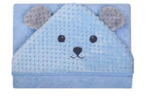Bathing cover - 322 - TERRY - SOFT/CORAL  - BEAR / MOUSE - size 100x100 - BLUE