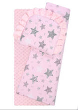 Bedding set to Strolley - 634 - MINKY / COTTON PRINT - BLUE