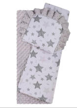 Bedding set to Strolley - 634 - MINKY / COTTON PRINT - BLUE