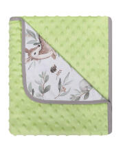 Blanket - 625 - MINKY/COTTON- size 80x90 - GREEN