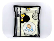 Swaddling blanket / Diper - 21075 - two-layer - FLANNEL / TETRA - EGA - MINI - YELLOW - size 80x80 cm
