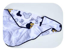 Swaddling blanket / Diper - 21075 - two-layer - FLANNEL / TETRA - EGA - MINI - YELLOW - size 80x80 cm