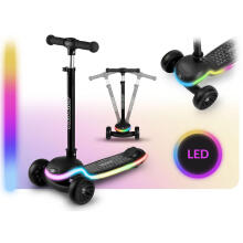 Three-Wheeled Balance Scooter for Kids LED Ricokids Leddi - Black