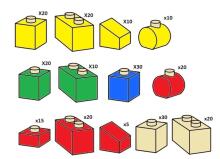 VARIS Stacking Blocks in a cardboard box (230 blocks)