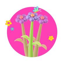 Good Feelings 6 - Gel pen with erasable wobbly flower, 3 assorted