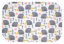 Diaper - 17863 - FLANNEL PRINT - EGA - HEDGEHOG  - GREY - size 70x80 cm