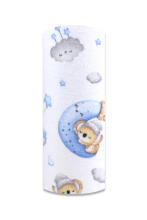 Autiņš - 28432 - FLANEĻA DRUKA - EGA - KOALA uz MĒNESS - ZILS - izmērs 70x80 cm