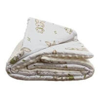 Blanket - 664- with filling - MINKY / COTTON  - size 75x90 - ECRU