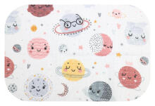 Diaper - 12479 - TETRA PRINT - EGA - PLANETS - BEIGIE - size 70x80 cm