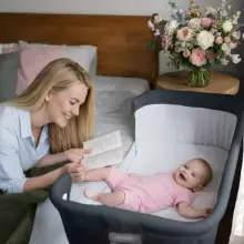 Saliekamā gulta 2-in1 NALI grey: sānu gultiņa vai brīvi stāvošā