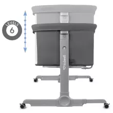 Saliekamā gulta 2-in1 NALI grey: sānu gultiņa vai brīvi stāvošā