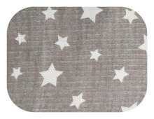Diaper - 15913 - TETRA PRINT - EGA - GWIAZDY - WHITE/GREY - size 70x80 cm