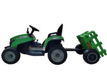 Battery Tractor - 12V - BBH-030 - TRACTOR with TRAILER - GREEN