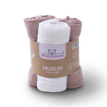 Diaper - SET - TB0488/12 - MUSLIN - dwo-layer - size 70x80 cm  - DIRTY PINK