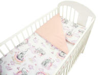 Cover set - 2 pcs - 120x90, 40x60  - ELEPHANT in the RAINBOW - PINK
