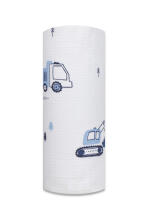 Autiņš - 30572 - TETRA DRUK - EGA - TRAKTORS UN EKSKAVATORS - ZILS - izmērs 70x80 cm