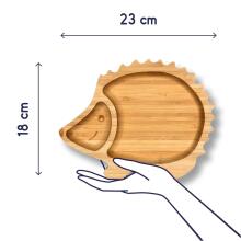 Bamboo Wood Plate Art.285596 Деревянная тарелка с присоской и отсеками