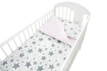 Bedding set - 6  parts - 120/90/360 - NEW STARS - PINK