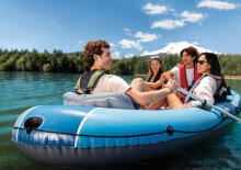 Надувная лодка Excursion 4, на 4 человека, с насосом, 2 веслами и сумкой, INTEX 66324
