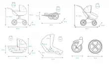 Babylux Aspero Art.286104 Blue Flex Universal 3-in-1 stroller